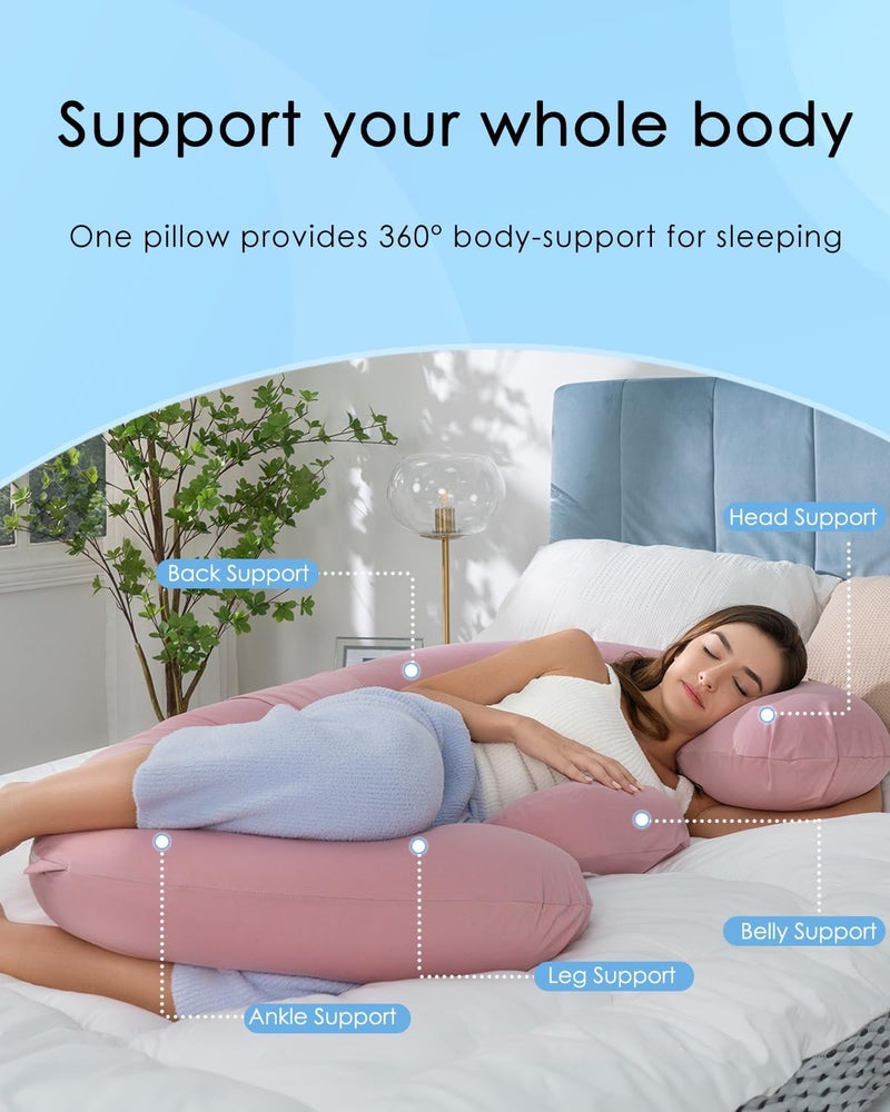 QUEEN ROSE Cooling Pregnancy Pillows, E Shaped Maternity Pillow for Sleeping - Image 3